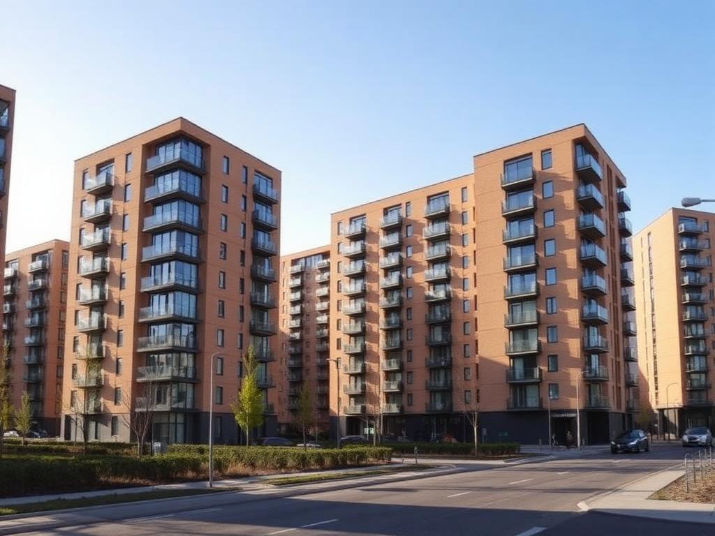 Bostadshus i Solna där äldre och nyare bebyggelse möts