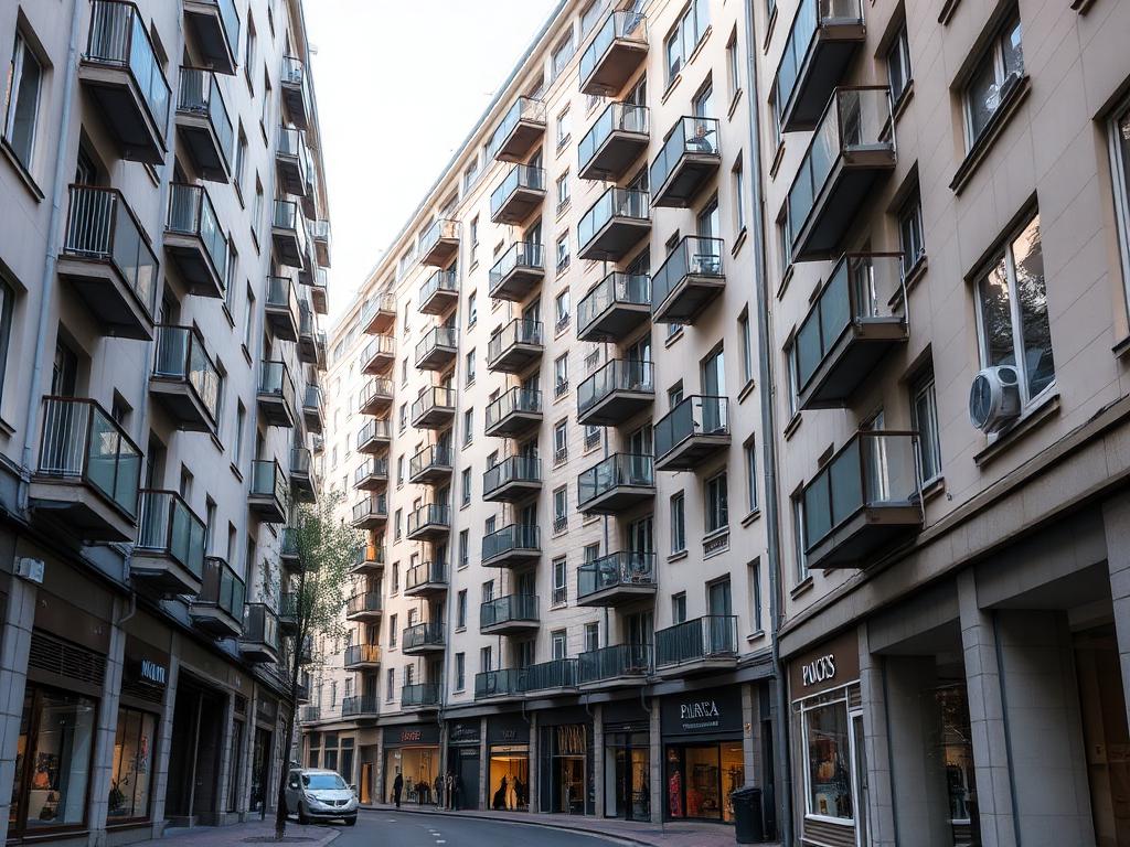 Tät kvartersbebyggelse i Sundbyberg med äldre och nyare hus